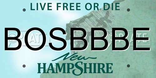 BOSBBBE New Hampshire License Plate