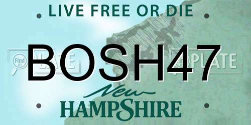 BOSH47 New Hampshire License Plate