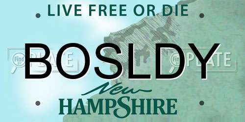 BOSLDY New Hampshire License Plate