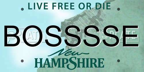 BOSSSSE New Hampshire License Plate