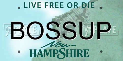 BOSSUP New Hampshire License Plate