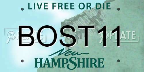 BOST11 New Hampshire License Plate