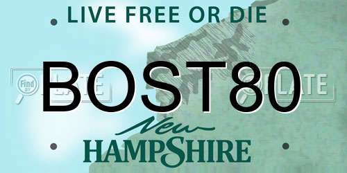 BOST80 New Hampshire License Plate
