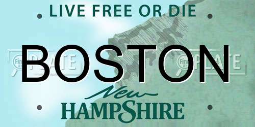 BOSTON New Hampshire License Plate