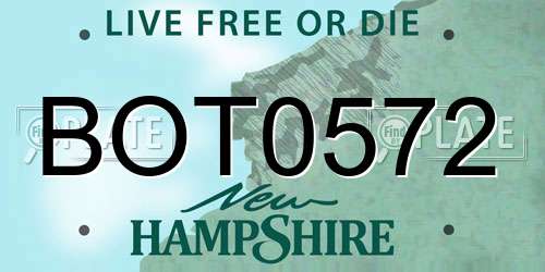 BOT0572 New Hampshire License Plate