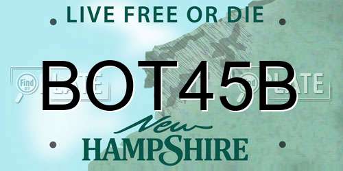 BOT45B New Hampshire License Plate