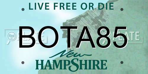 BOTA85 New Hampshire License Plate