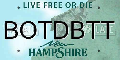 BOTDBTT New Hampshire License Plate