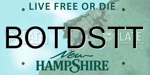 BOTDSTT New Hampshire License Plate