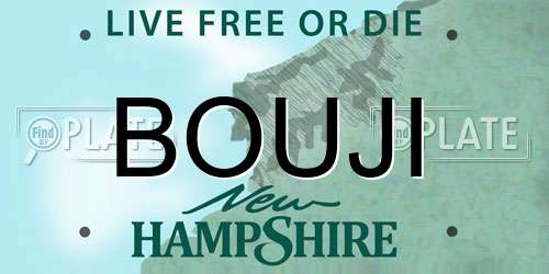 BOUJI New Hampshire License Plate