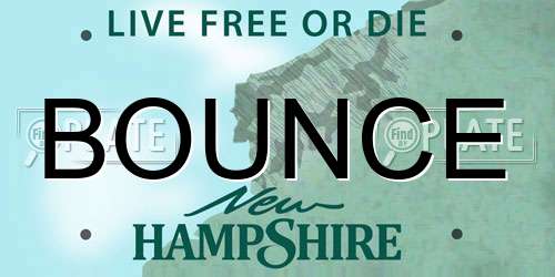 BOUNCE New Hampshire License Plate