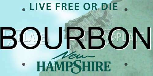 BOURBON New Hampshire License Plate