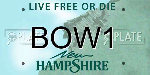 BOW1 New Hampshire License Plate