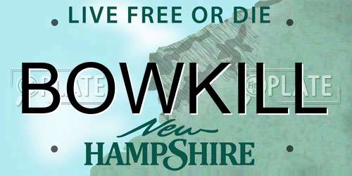 BOWKILL New Hampshire License Plate