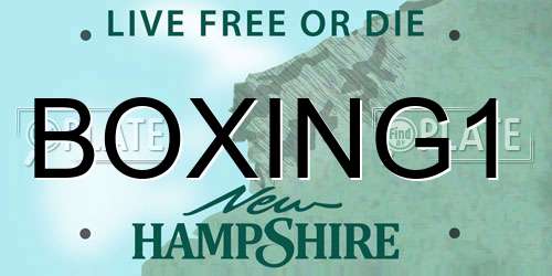 BOXING1 New Hampshire License Plate