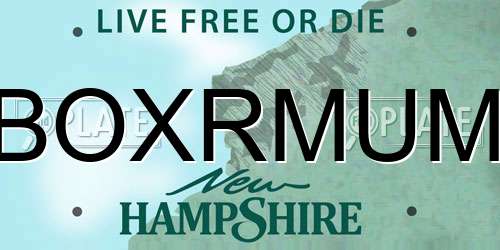 BOXRMUM New Hampshire License Plate