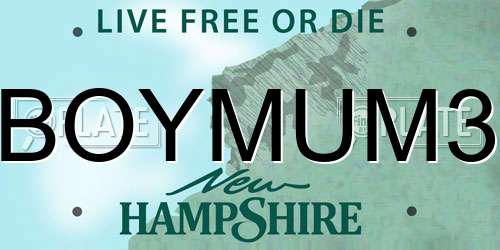 BOYMUM3 New Hampshire License Plate