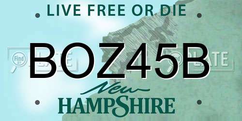 BOZ45B New Hampshire License Plate