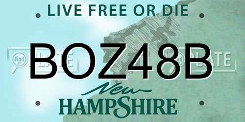 BOZ48B New Hampshire License Plate