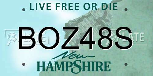 BOZ48S New Hampshire License Plate