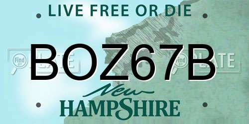BOZ67B New Hampshire License Plate