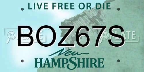 BOZ67S New Hampshire License Plate