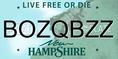 BOZQBZZ New Hampshire License Plate