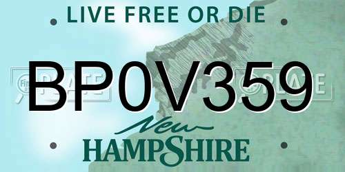 BP0V359 New Hampshire License Plate