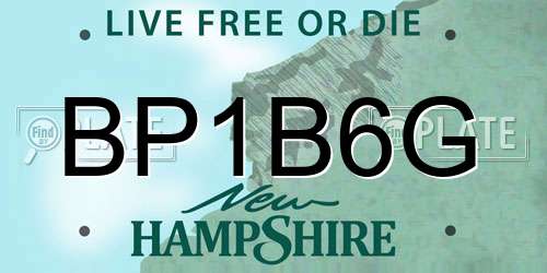 BP1B6G New Hampshire License Plate
