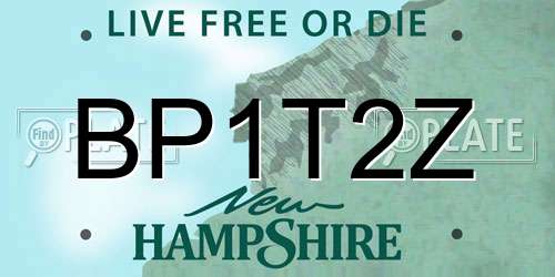 BP1T2Z New Hampshire License Plate