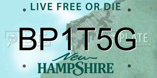 BP1T5G New Hampshire License Plate