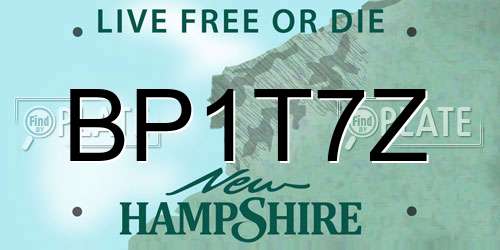 BP1T7Z New Hampshire License Plate