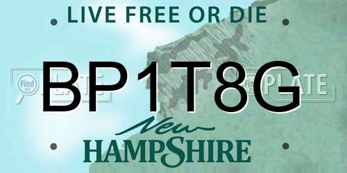 BP1T8G New Hampshire License Plate