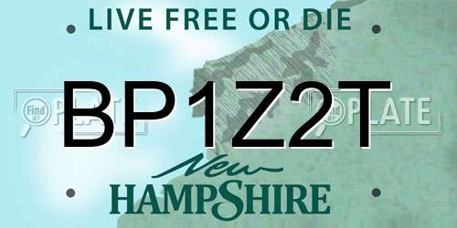 BP1Z2T New Hampshire License Plate
