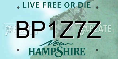 BP1Z7Z New Hampshire License Plate