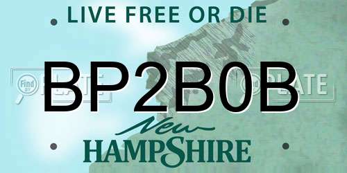 BP2B0B New Hampshire License Plate
