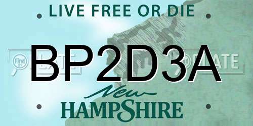 BP2D3A New Hampshire License Plate