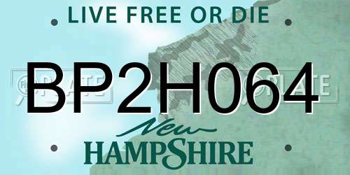 BP2H064 New Hampshire License Plate