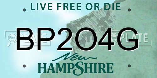 BP2O4G New Hampshire License Plate