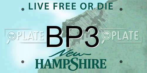 BP3 New Hampshire License Plate