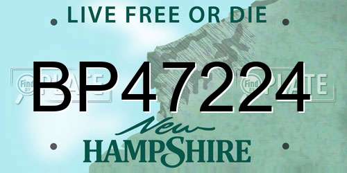 BP47224 New Hampshire License Plate