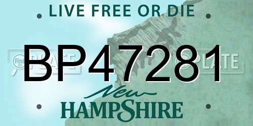 BP47281 New Hampshire License Plate