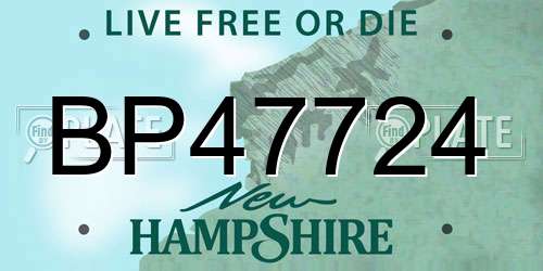 BP47724 New Hampshire License Plate