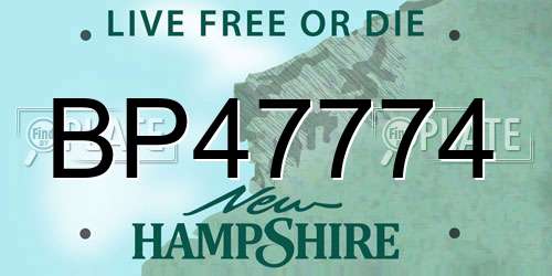 BP47774 New Hampshire License Plate