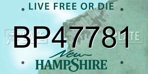 BP47781 New Hampshire License Plate