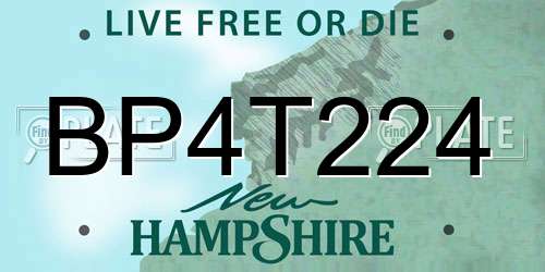 BP4T224 New Hampshire License Plate