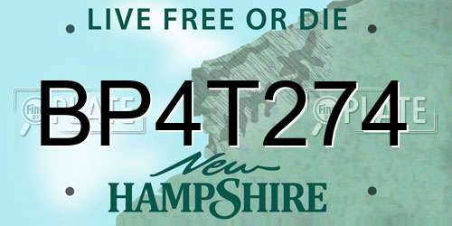 BP4T274 New Hampshire License Plate