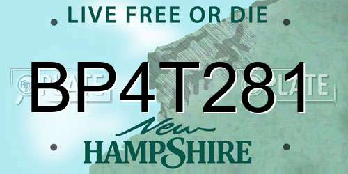 BP4T281 New Hampshire License Plate