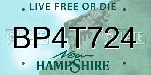 BP4T724 New Hampshire License Plate