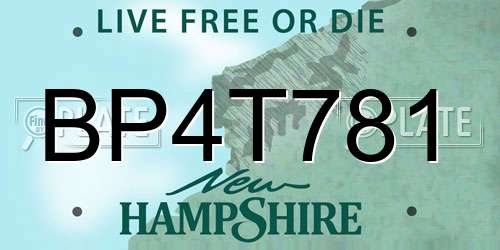 BP4T781 New Hampshire License Plate